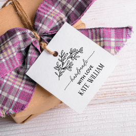 Para Lembrancinhas Etiquetas de presente feitas à mão com amor Rustic