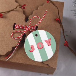 Para Lembrancinhas Etiquetas de presente 'Joy' de Natal Verde e Brilh