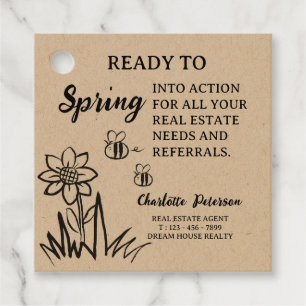 Para Lembrancinhas Etiquetas de Presente Kraft Spring Real Estate Pop