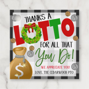 Para Lembrancinhas Etiquetas de presentes da Loteria de Natal