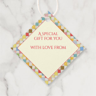 Para Lembrancinhas Etiquetas de presentes de disamante CRAZY QUILT /