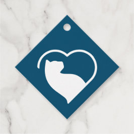 Para Lembrancinhas etiquetas de presentes de lovecats azuis