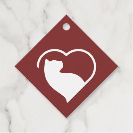 Para Lembrancinhas etiquetas de presentes de lovecats vermelhos