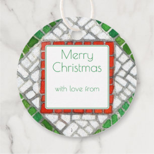Para Lembrancinhas Etiquetas de presentes redondas de HOLIDAY MOSAIC