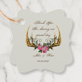 Para Lembrancinhas Etiquetas e Rosas cor-de-rosa Obrigado