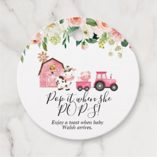 Para Lembrancinhas Etiquetas Favoráveis do Pop de Fazenda Floral Rosa