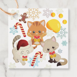 Para Lembrancinhas Gatos de Natal - Etiquetas de presentes de Natal n
