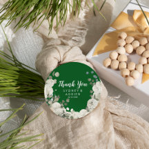 Inverno Floral|Casamento Verde Obrigado Etiquetas 