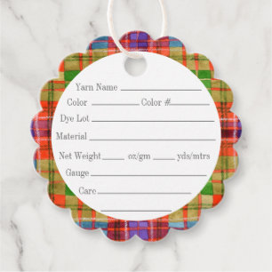 Para Lembrancinhas MAC RAE TARTAN Etiquetas Redondas de 5 cm com Fio