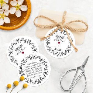 Para Lembrancinhas Marcados à Mão Com Amor 💕 Etiquetas Penduráveis d