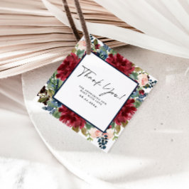 Para Lembrancinhas Marinho Borgonha Floral Obrigado Etiquetas De Chá