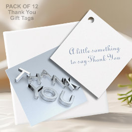 Para Lembrancinhas Modern Silver Obrigado Pacote de 12 Etiquetas Favo