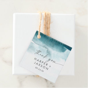 Para Lembrancinhas Modern Watercolor Etiquetas De Favor Do Teal Obr