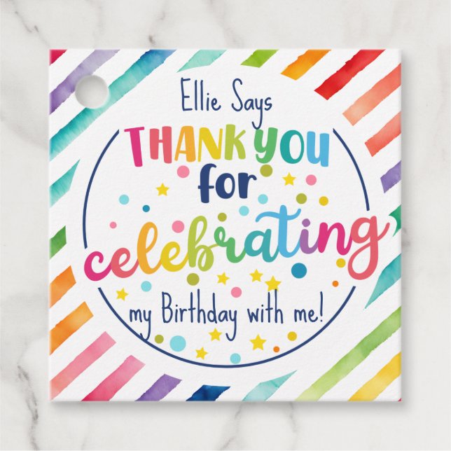 Para Lembrancinhas Obrigado por Celebrar comigo as Etiquetas de Favor (Frente)