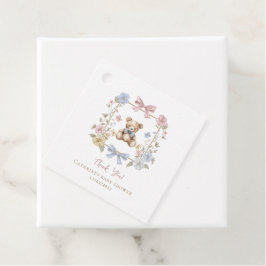 Para Lembrancinhas Pastel Floral Teddy Bear Obrigado Etiquetas