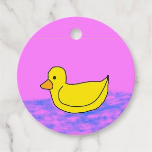 Para Lembrancinhas Pato amarelo-giro em etiquetas favoritas cor-de-ro