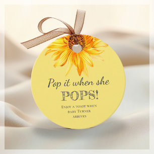 Para Lembrancinhas Pop! Chá de Bebê   Etiquetas de Favor de Champanhe