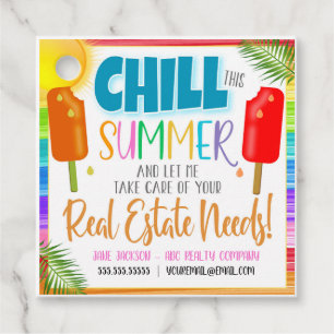 Para Lembrancinhas Pop de Realtor Summer por Etiquetas de presentes