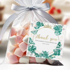 Para Lembrancinhas Quinceanera Favor Etiquetas Borboleta Emerald Gree