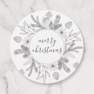 Para Lembrancinhas Rustic Boughs Feliz Natal Moderno Etiquetas de Pre