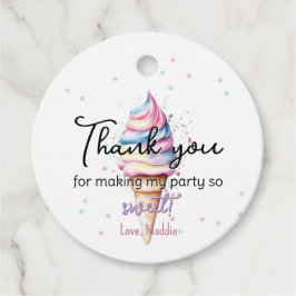 Para Lembrancinhas Sorvete editável Obrigado Etiquetas