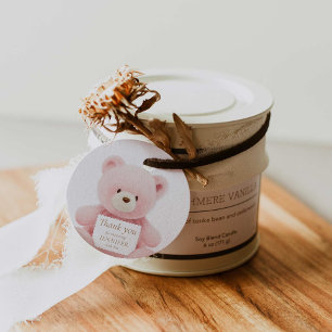 Para Lembrancinhas Urso Rosa Obrigado Favorecer Etiquetas de Presente