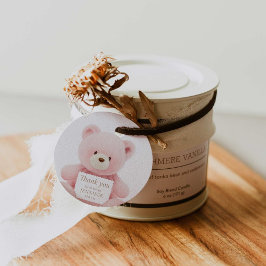 Para Lembrancinhas Urso Rosa Obrigado Favorecer Etiquetas de Presente