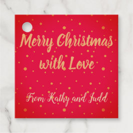 Para Lembrancinhas Vermelho com Texto Dourado e Etiquetas de Favorito