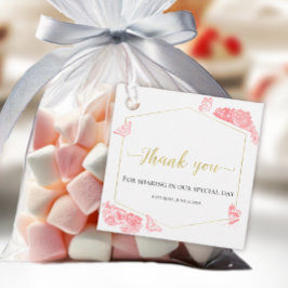 Para Lembrancinhas Vestido Rosa Floral Quinceanera Favor Etiquetas