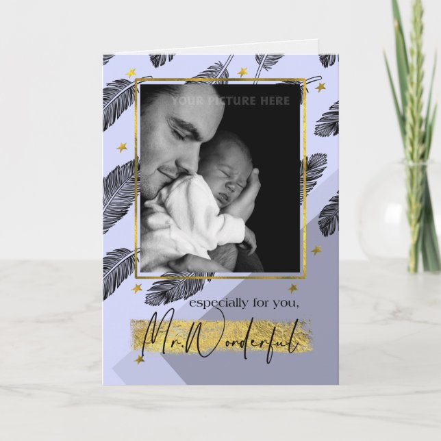 Para marido no Cartão com fotos personalizado do D (Frente)