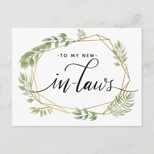 PARA MEUS NOVOS SOGROS cartão postal folhagem (Frente)