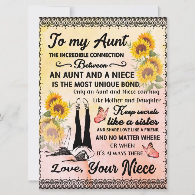 Para Minha Tia Dom, Presente De Girassol Da sobrin (Frente)