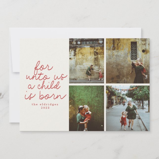 Para nós, Cartões de foto de Natal religioso moder (Frente)