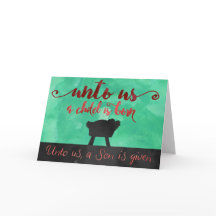 Para nós, uma criança é um cartão de Natal nascer