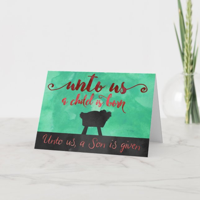 Para nós, uma criança é um cartão de Natal nascer (Frente)