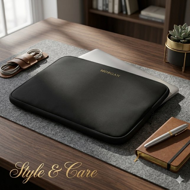 Para Notebook Bolsa Capa de Laptop Personalizada com Nome Impres (Stylish Custom Name Printed Laptop Sleeve Cover)