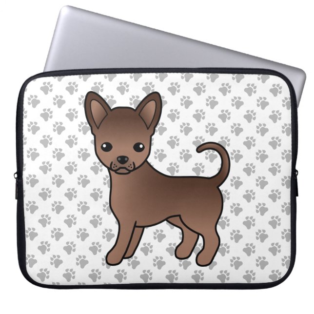 Para Notebook Cachorro Quadrinho Chihuahua de Capa Lisa de Choco (Frente)