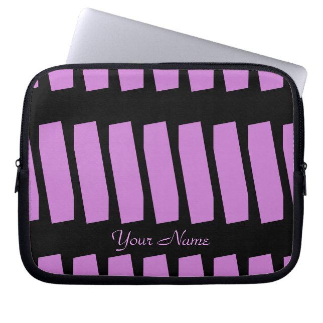 Para Notebook Capa abstrata, Fuschia & preto do computador (Frente)