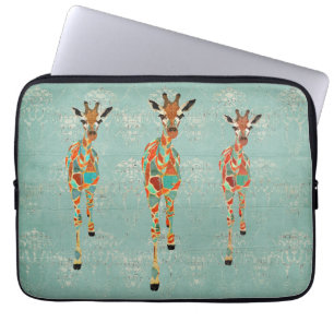 Para Notebook Capa ambarina & Azure do computador dos girafas