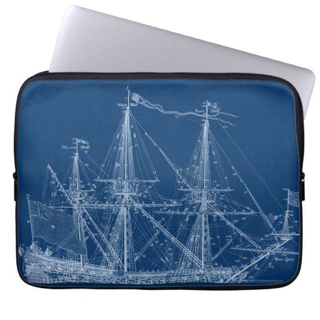 Para Notebook Capa Azul de Embarcação de Navegação de Alto Nível (Frente)