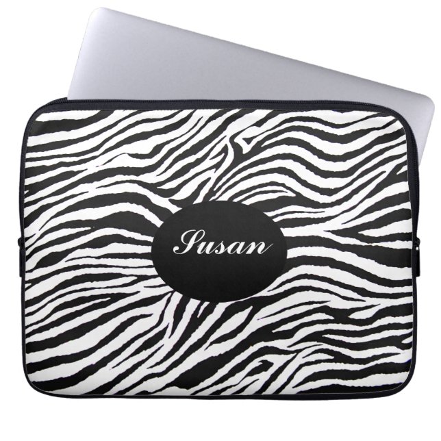 PARA NOTEBOOK CAPA DA ZEBRA PRINT-MONOGRAM-LAPTOP (Frente)