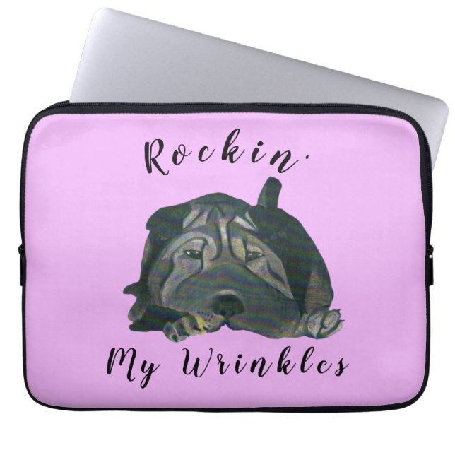 Para Notebook Capa de Laptop 33 cm Neoprene com Cachorro Shar Pe (Frente)