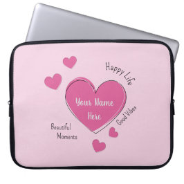 Para Notebook Capa de Laptop Corações Rosas Personalizada