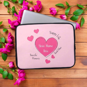 Para Notebook Capa de Laptop Corações Rosas Personalizada