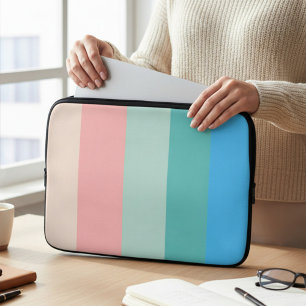 Para Notebook Capa de Laptop Listrada com Blocos de Cor Rosa e A