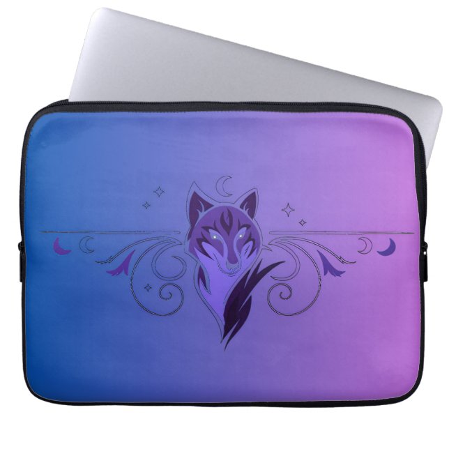 Para Notebook Capa de laptop lobo roxo (Frente)