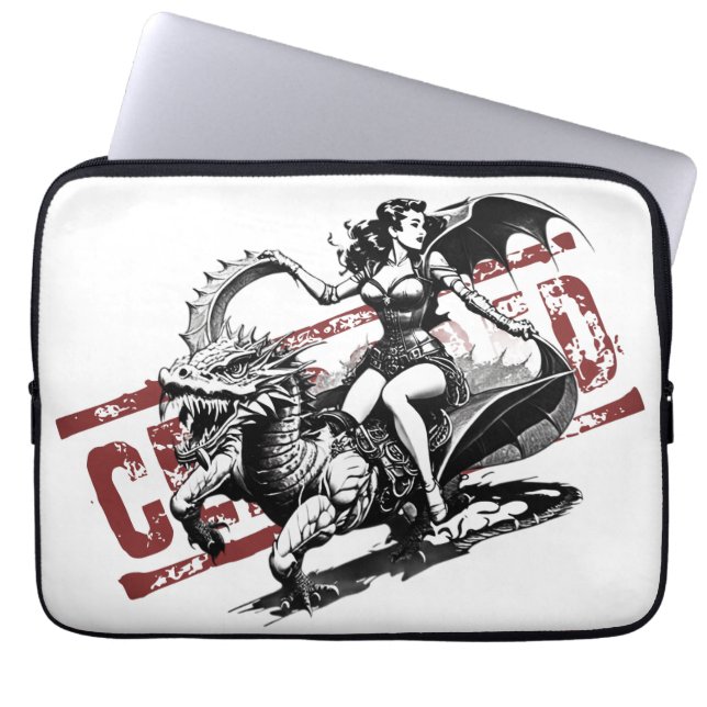 Para Notebook Capa de Laptop Pin-Up de Dragão Censurado (Frente)