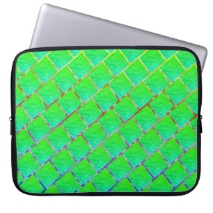 Para Notebook Capa de Laptop, quadros verde azulados, e linhas