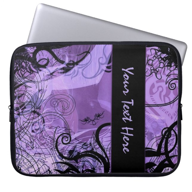Para Notebook Capa de padrão de Gótico preto e roxo personalizad (Frente)