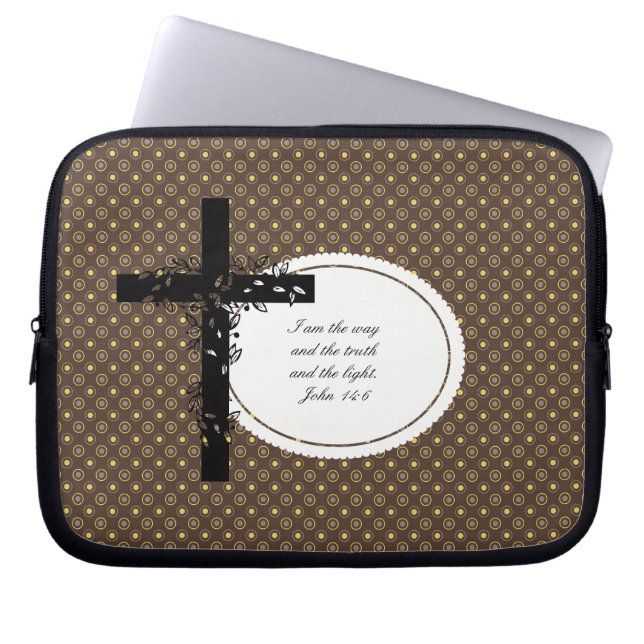 Para Notebook Capa de portadora do Laptop John 14:6 ou Netbook (Frente)
